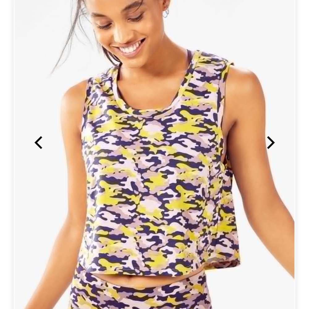 NWOT Fabletics janis camo tank Gym Crop Tank